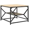 vidaXL Kohvilaud Sonoma tamm 51 x 50 x 40 cm T&ouml;&ouml;deldud puit ja teras