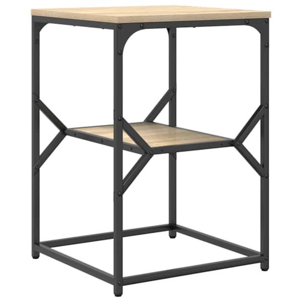 vidaXL K&uuml;lglaud Sonoma tamm 41 x 40 x 60 cm T&ouml;&ouml;deldud puit ja teras