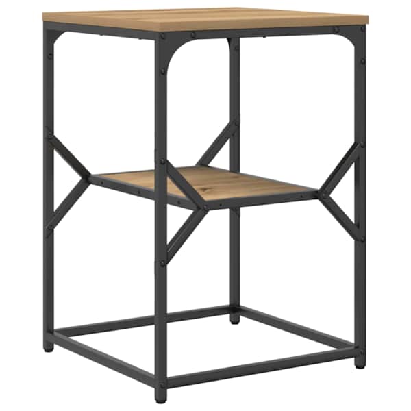 vidaXL K&uuml;lglaud K&auml;sit&ouml;&ouml;puu 41 x 40 x 60 cm T&ouml;&ouml;deldud puit ja teras