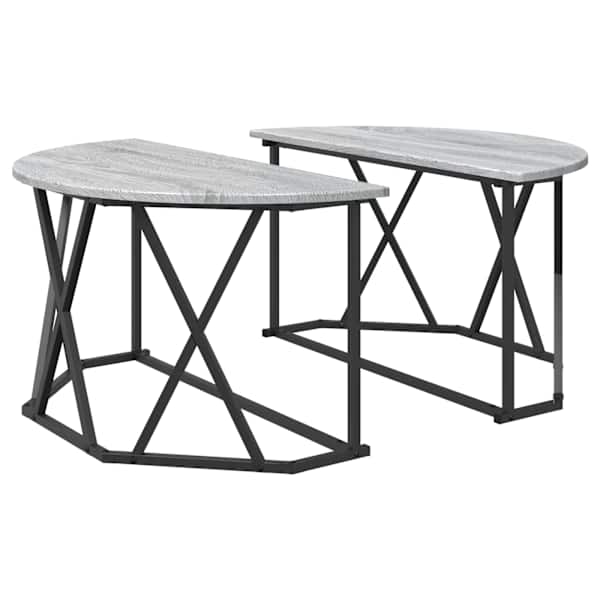 vidaXL Kohvilaud Hall Sonoma 80 x 80 x 42 cm T&ouml;&ouml;deldud puit ja teras