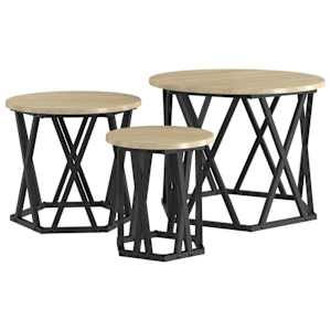 vidaXL Pesitsus k&uuml;lglaud 3 tk Sonoma tamm 53 x 53 x 40 cm