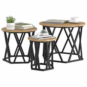 Sestavovací boční stůl 3 pcs Artisanový dub - obrázek 3