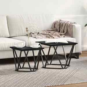 Sada odkládacích stolků 2 pcs Černý dub 50 x 50 x 40 cm - obrázek 1