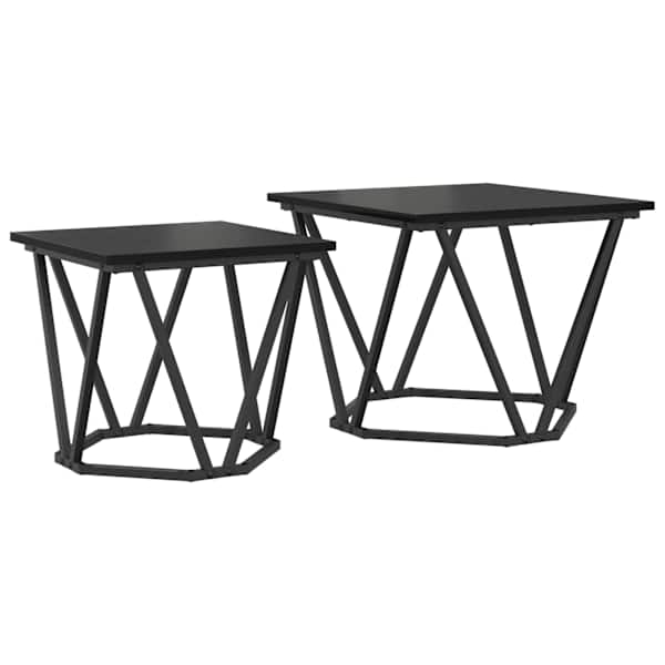 vidaXL Abilaudade komplekt 2 tk Must tamm 50 x 50 x 40 cm