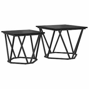 Sada odkládacích stolků 2 pcs Černý dub 50 x 50 x 40 cm - obrázek 2