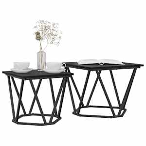 Sada odkládacích stolků 2 pcs Černý dub 50 x 50 x 40 cm - obrázek 3
