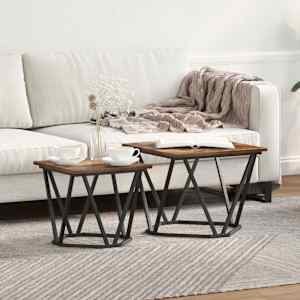 Komplet stranskih mizic 2 pcs Dimljeni oreh