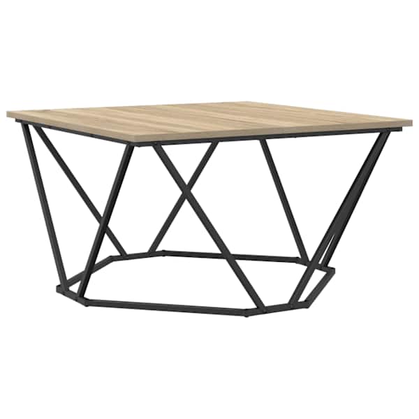 vidaXL Kohvilaud Sonoma tamm 80 x 80 x 45 cm T&ouml;&ouml;deldud puit ja teras