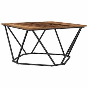 vidaXL Kohvilaud Vana puit 80 x 80 x 45 cm T&ouml;&ouml;deldud puit ja teras