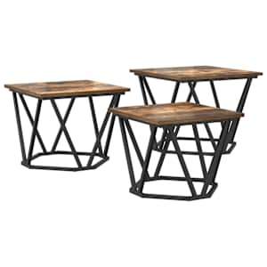 vidaXL Kohvilaud 3 tk Suitsetatud tamm 50 x 50 x 40 cm