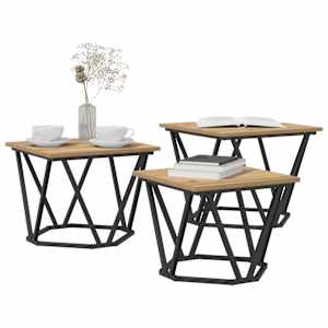 Konferenční stolek 3 pcs Artisanový dub Inženýrské dřevo a ocel - obrázek 3