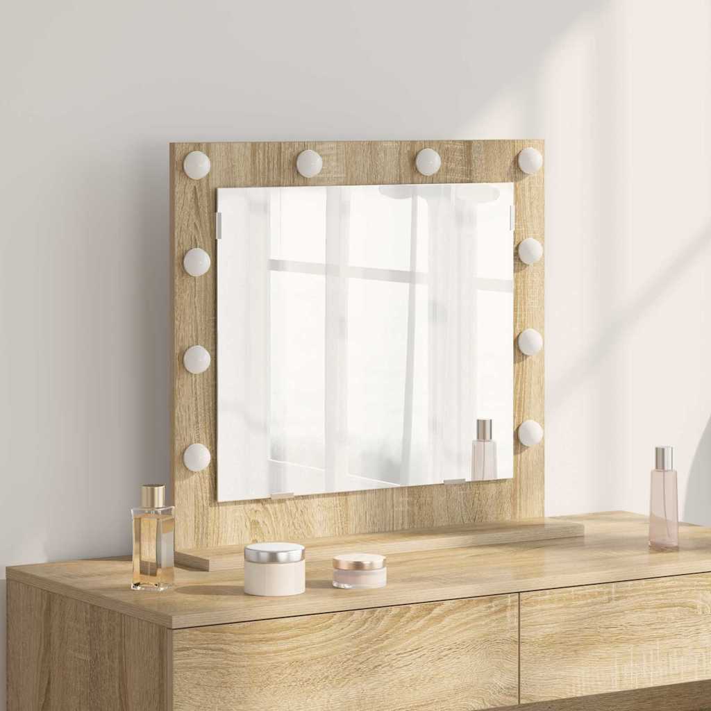 Peili LED-valoilla Sonoma Tammi 60x55x18 cm