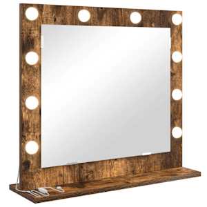 vidaXL Tualettpeegel Suitsetatud tamm 60 x 55 x 18 cm Ristk&uuml;lik