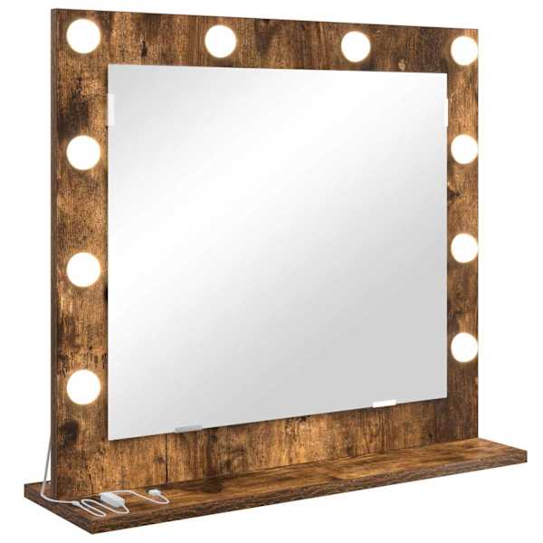 vidaXL Tualettpeegel Suitsetatud tamm 60 x 55 x 18 cm Ristk&uuml;lik