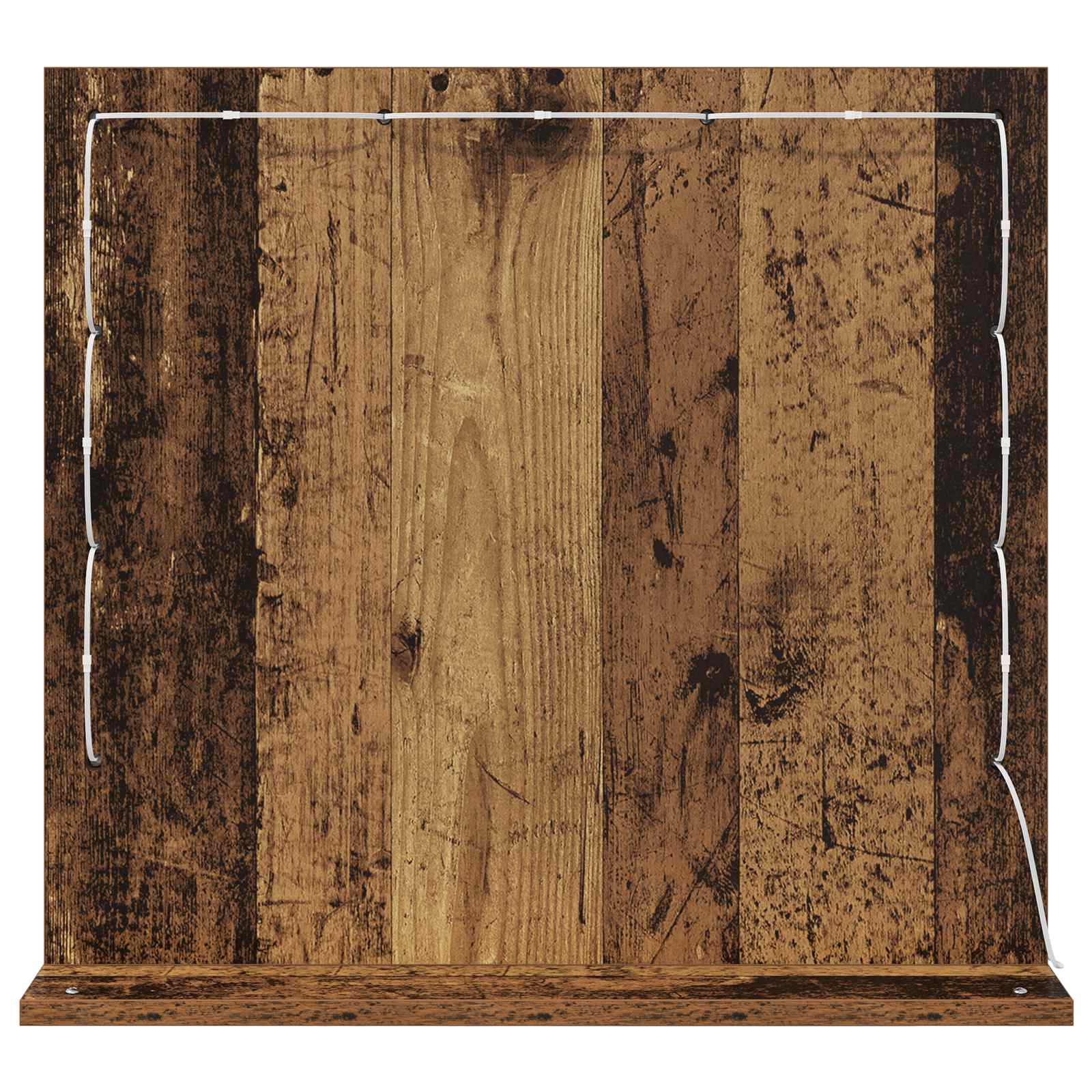 Meikkipöydän peili LED -nauhavalot Vanha Puu 60 x 55 x 18 cm - Image 6