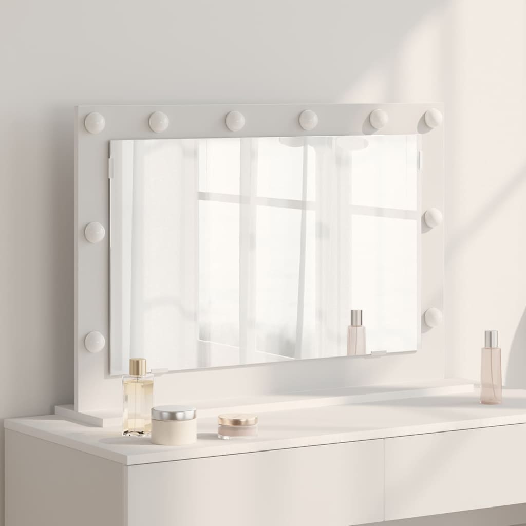 Peili LED-valoilla Valkoinen 80x55x18 cm