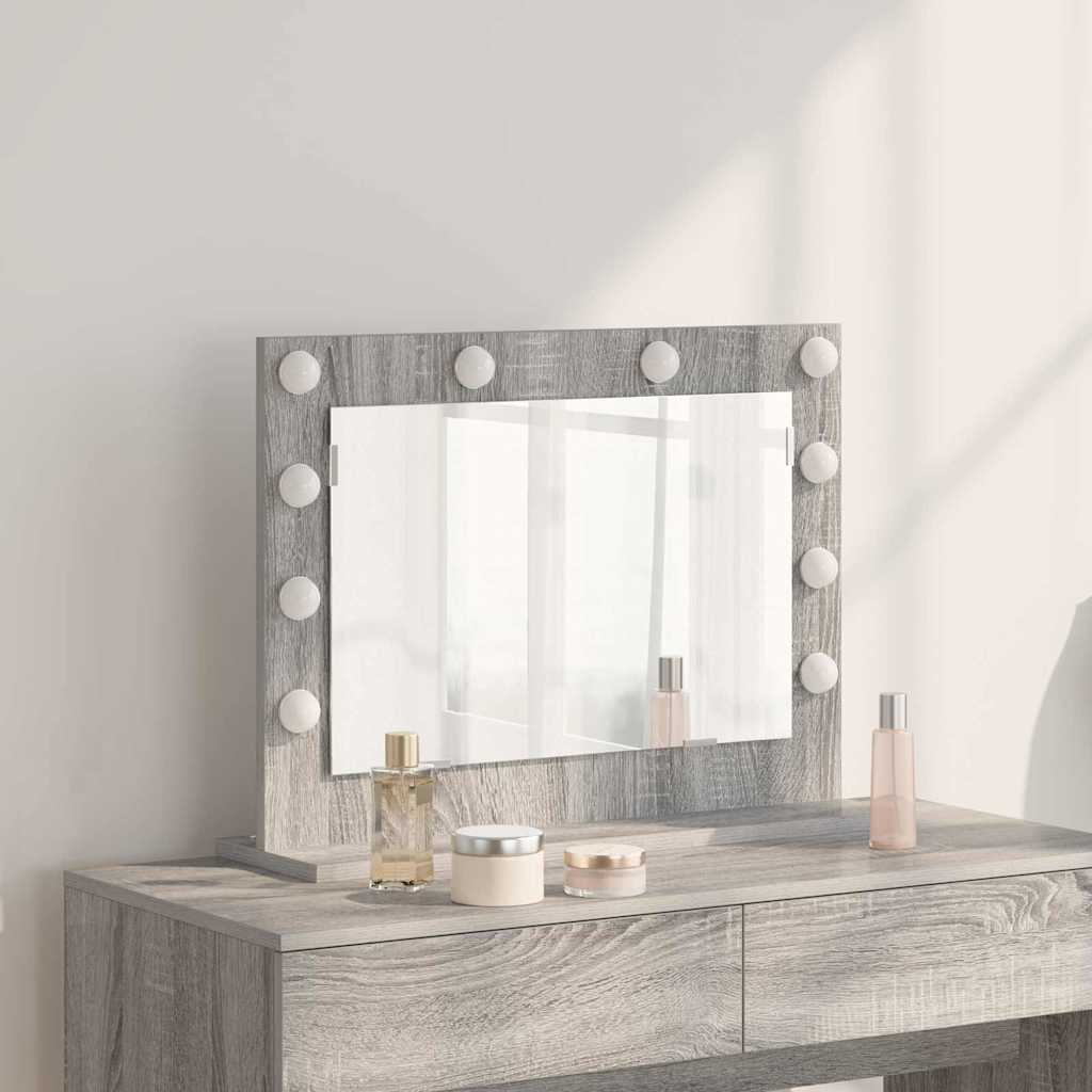 meikkipeili Harmaa Sonoma MDF, Lasi 60 x 45 x 18 cm Meikkipeili