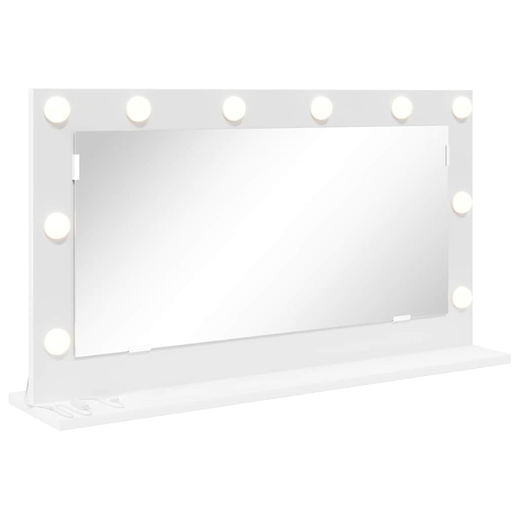 Meikkipeili LED-valoilla Valkoinen 80x45x18 cm