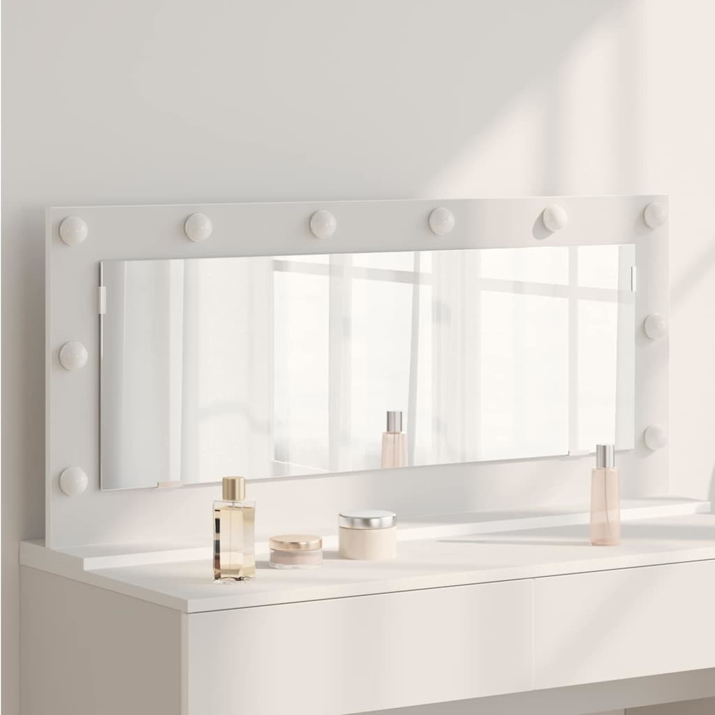 Meikkipeili LED-valoilla Valkoinen 100x45x18 cm