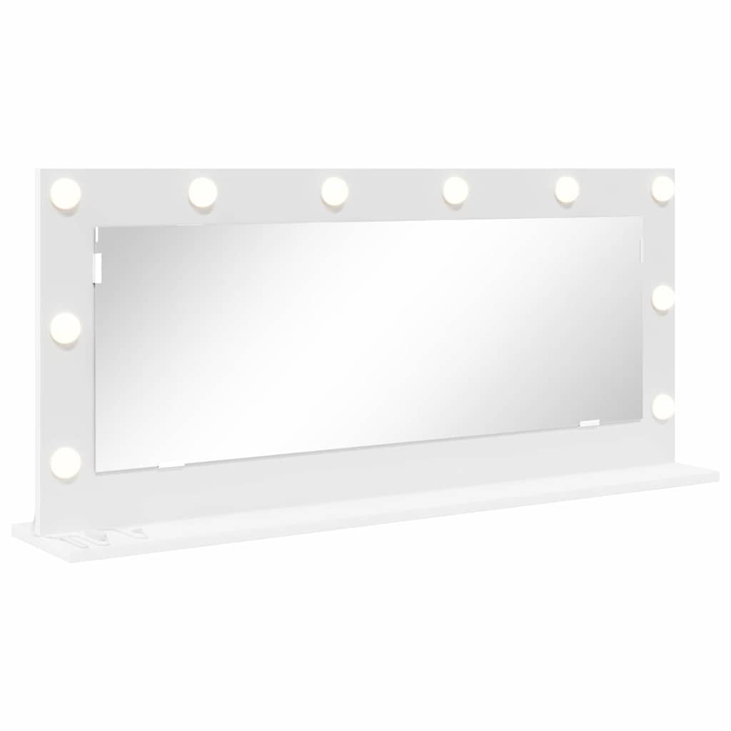 Meikkipeili LED-valoilla Valkoinen 100x45x18 cm