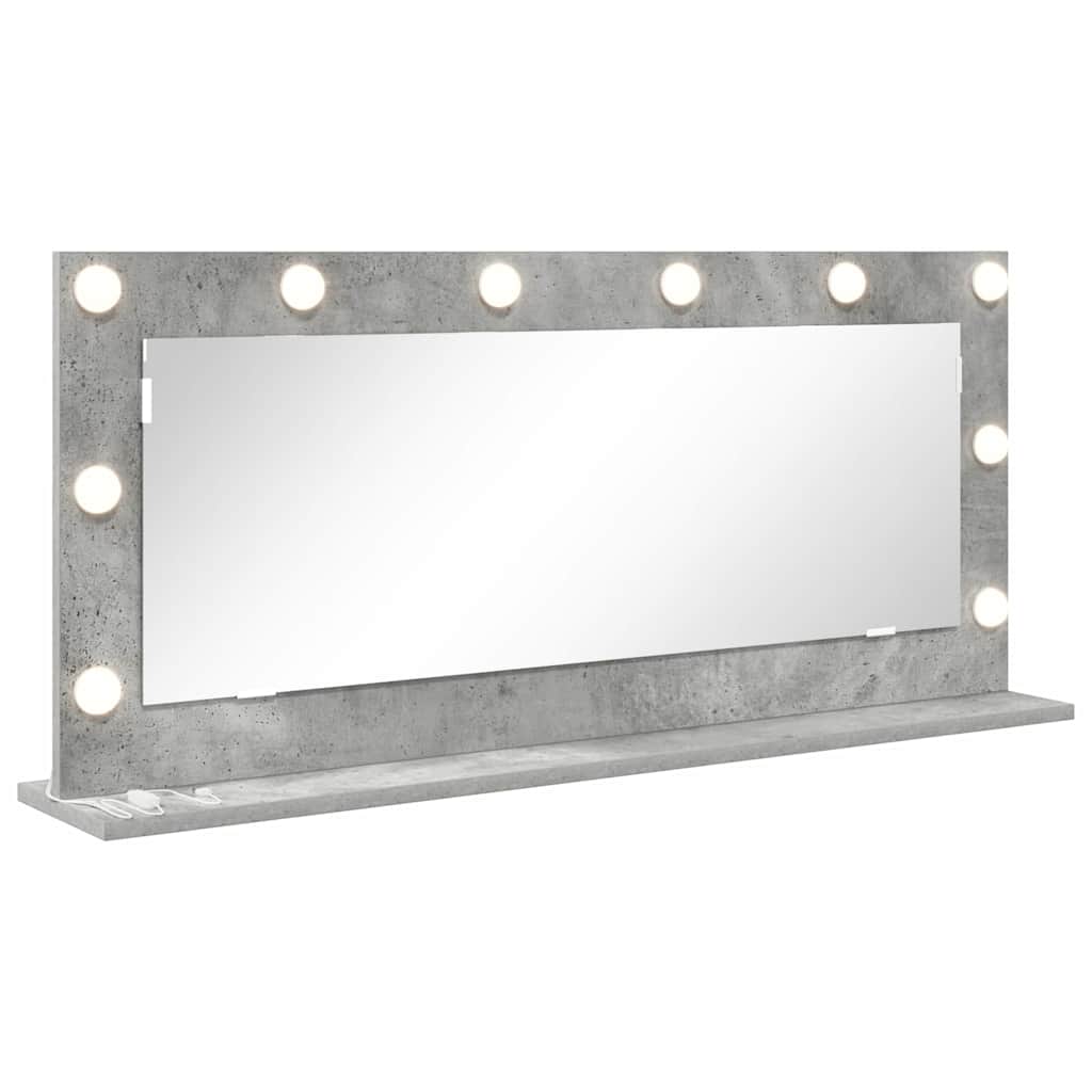Meikkipesuri LED-valoilla Betoni Harmaa 100x45x18 cm