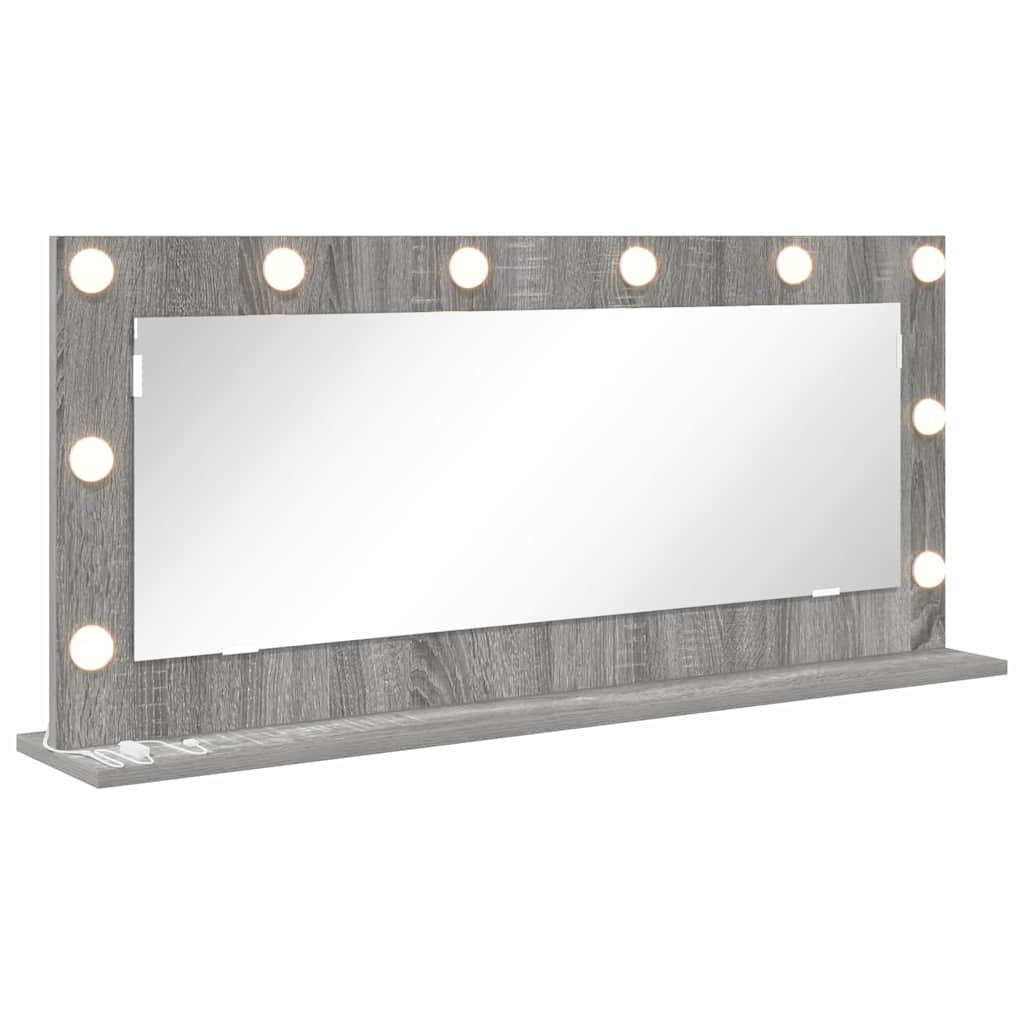 Meikkipeili LED-valoilla Harmaa Sonoma 100x45x18 cm