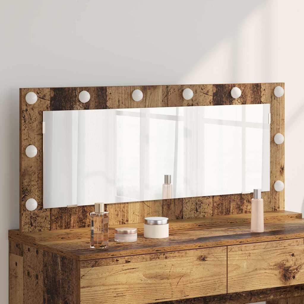 Peili LED-valoilla Vanha Puu 100x45x18 cm