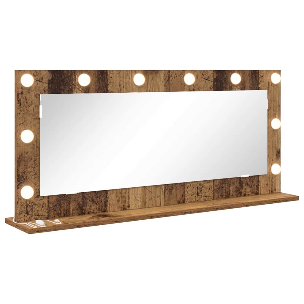 Peili LED-valoilla Vanha Puu 100x45x18 cm
