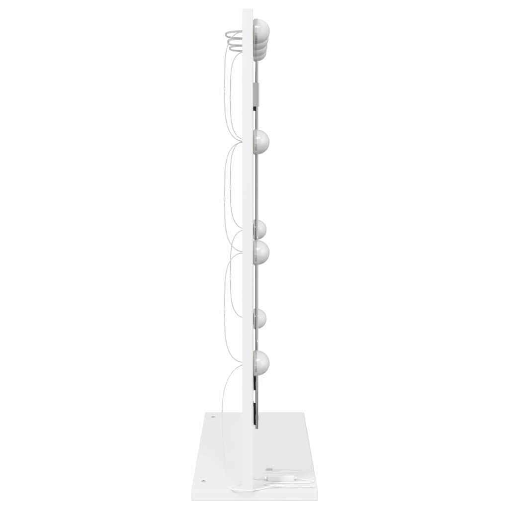 Meikkipeili LED-valoilla Valkoinen 70x50x18 cm