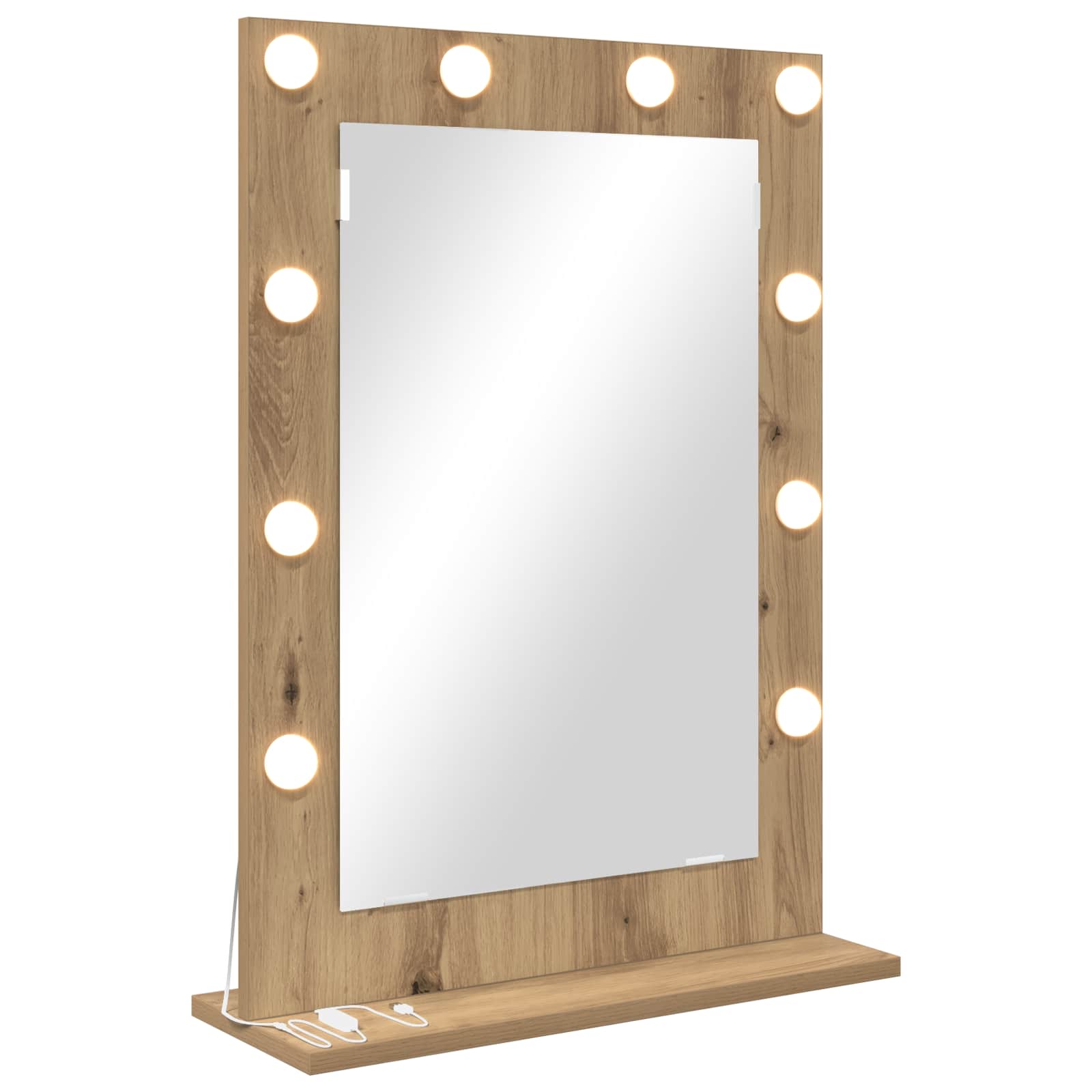 VidaXL Make-up Spiegel Rechthoekig Artisan Eiken 70 X 50 X 18 Cm