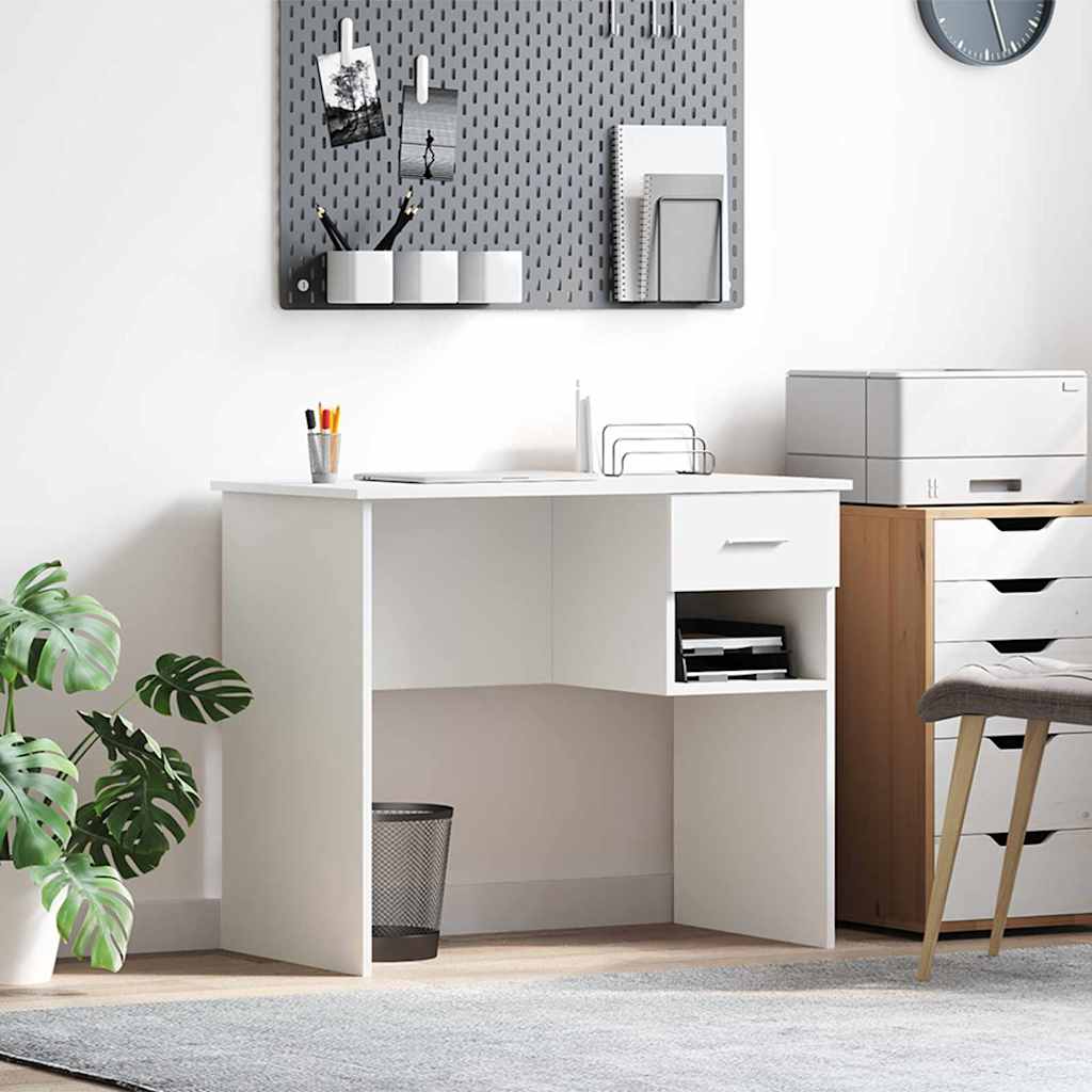 Laud koos ladustamisega valge 90x49.5x75 cm tehispuit
