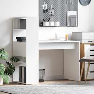 Miza s polico Bela 113 x 54 x 120 cm Konstruiran les