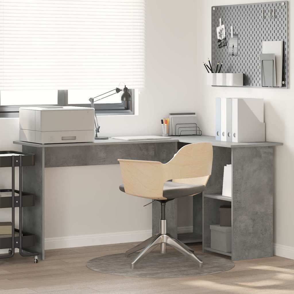 Bureau gris béton Gris béton Panneau de particules Bureau d'ordi