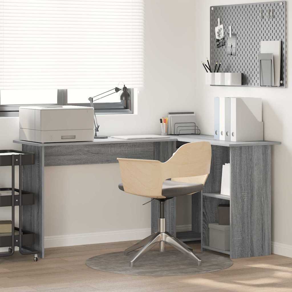 Bureau info gris Gris Sonoma MDF Moyen Rangement Bureau