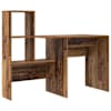 vidaXL Laud riiuliga Vana puit 131,5 x 50 x 106,5 cm Tehispuit