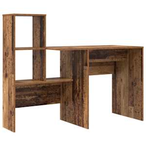 vidaXL Laud riiuliga Vana puit 131,5 x 50 x 106,5 cm Tehispuit