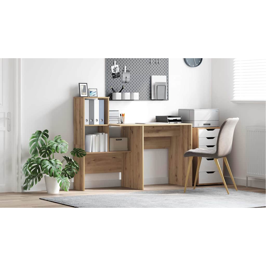 vidaXL Schreibtisch Artisan-Eiche 131,5 x 50 x 106,5 cm Holzwerkstoff – Bild 9