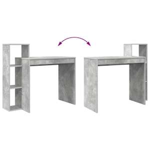 Stůl s policí Betonově šedá 100 x 40 x 90 cm kompozitní dřevo - obrázek 9
