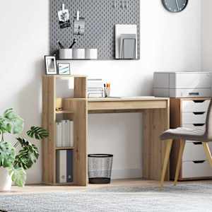 Miza s polico Umetni hrast 100 x 40 x 90 cm Konstruiran les