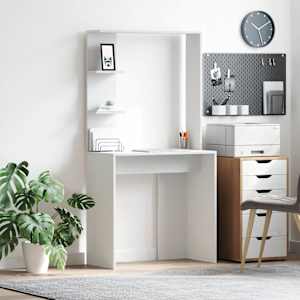 Miza s polico Bela 78,5 x 37 x 154,5 cm Konstruiran les