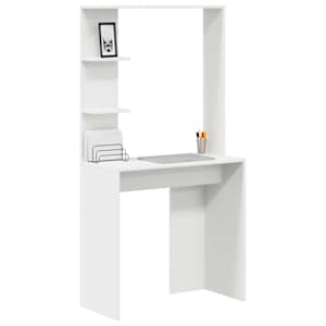 Stůl s policí Bílá 78,5 x 37 x 154,5 cm kompozitní dřevo - obrázek 3