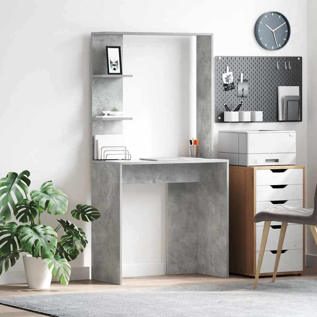 Bureau gris béton Bois d'ingénierie Moyen Bureau d'ordinateur