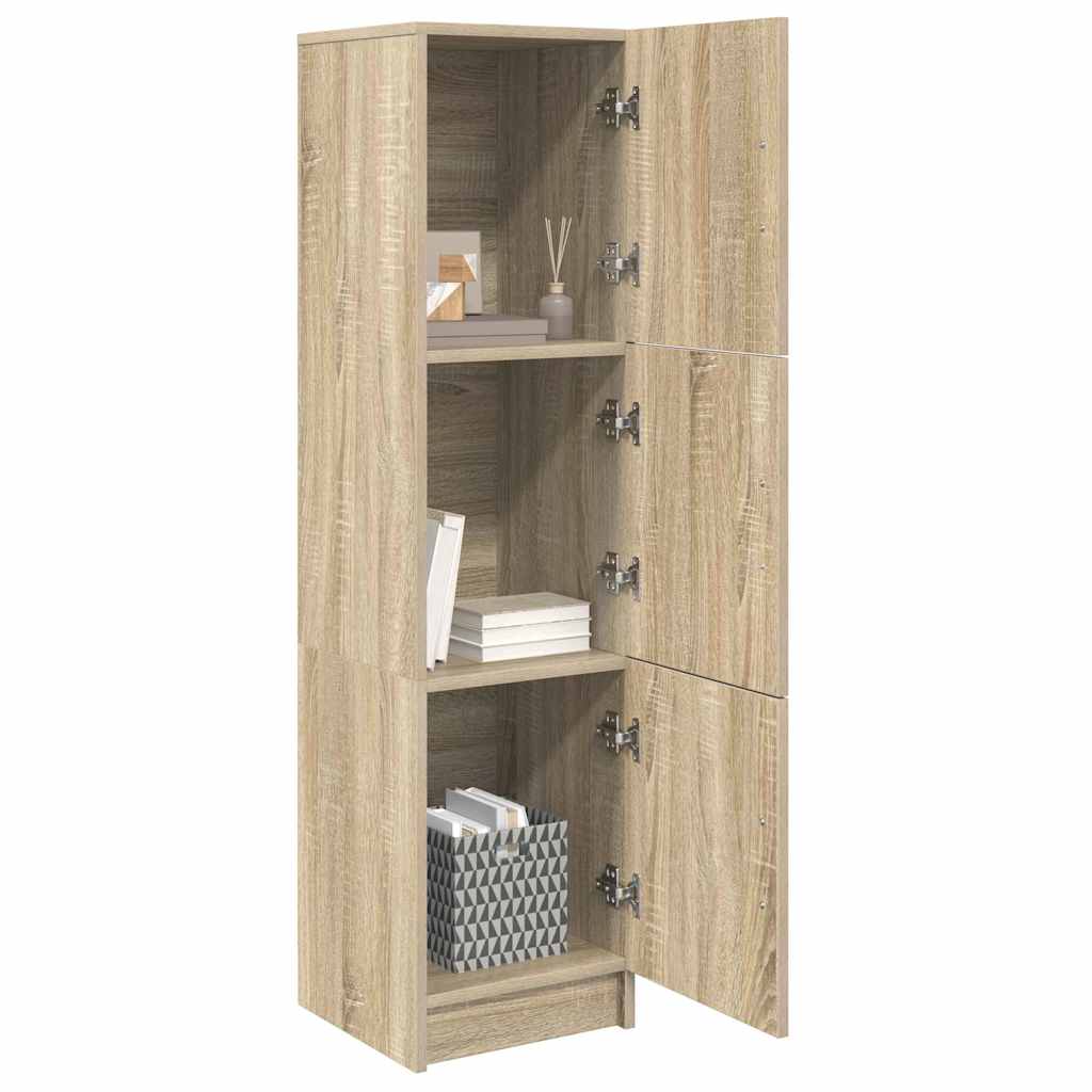 vidaXL Hoge Kast Sonoma eiken 31.5 x 32 x 124 cm Bewerkt hout