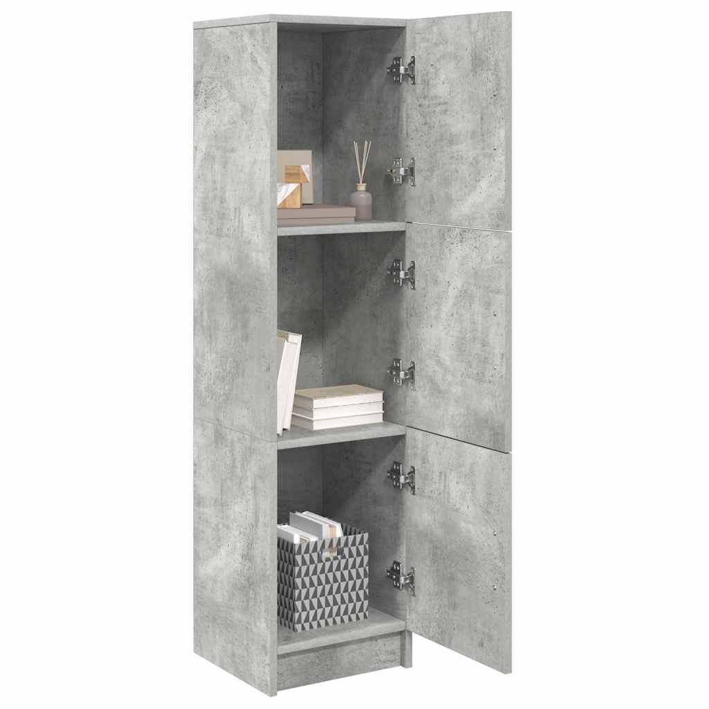 vidaXL Hoge Kast Betongrijs 31.5 x 32 x 124 cm Bewerkt hout