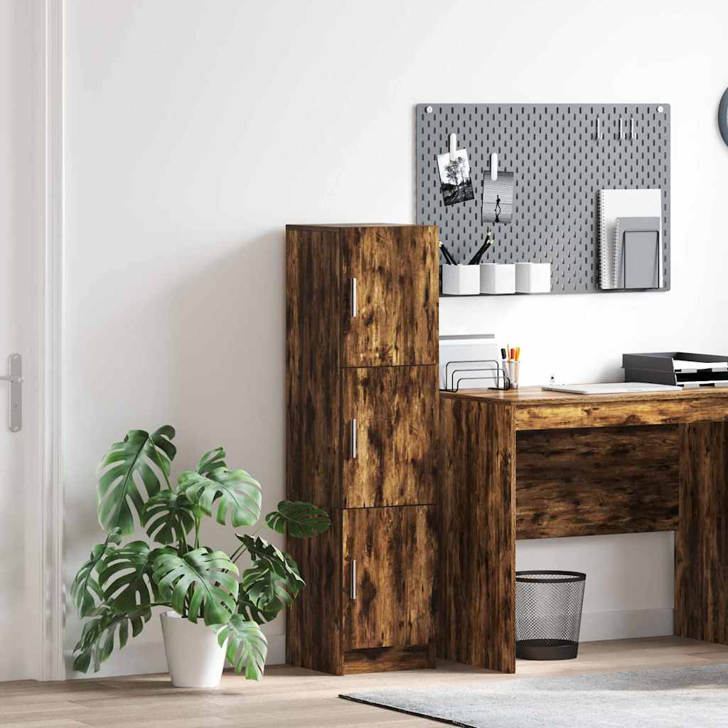 vidaXL Highboard Räuchereiche 31,5 x 32 x 124 cm Holzwerkstoff