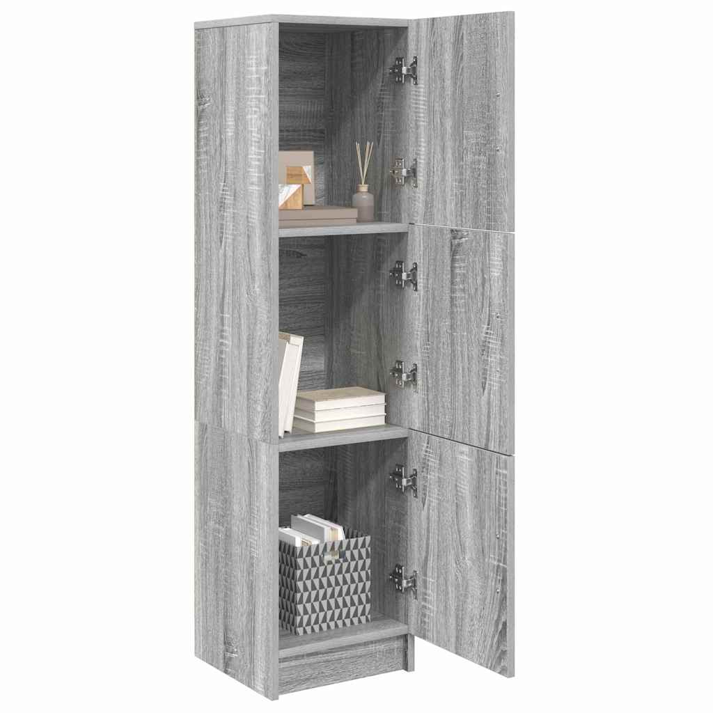 vidaXL Hoge Kast Grijs sonoma 31.5 x 32 x 124 cm Bewerkt hout