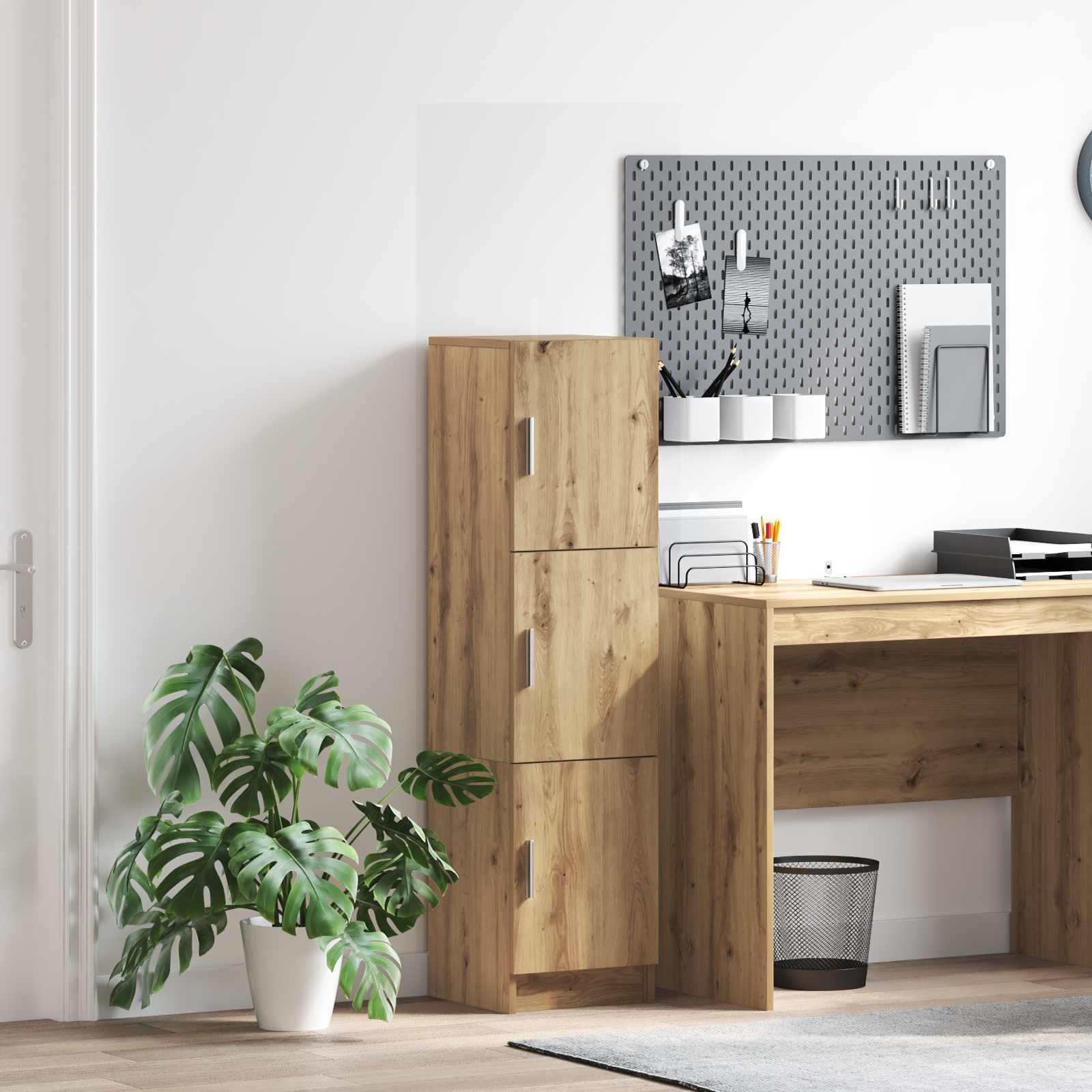 vidaXL Bufet Stejar Artizanal 31.5 x 32 x 122.5 cm