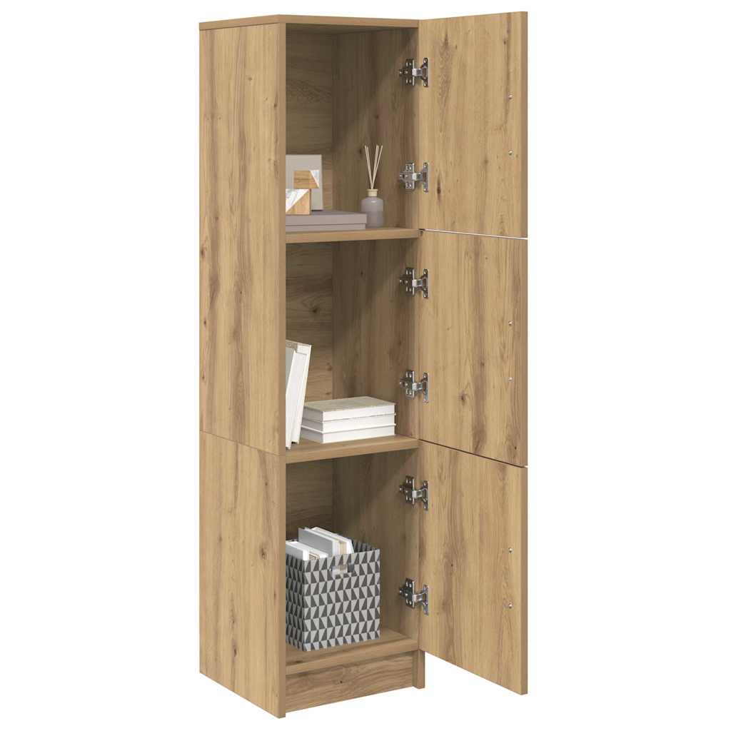 vidaXL Hoge Kast artisanaal eikenkleurig 31.5 x 32 x 124 cm