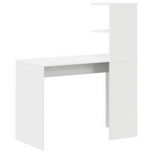 Stůl s policí Bílá 102 x 50 x 124 cm kompozitní dřevo - obrázek 7
