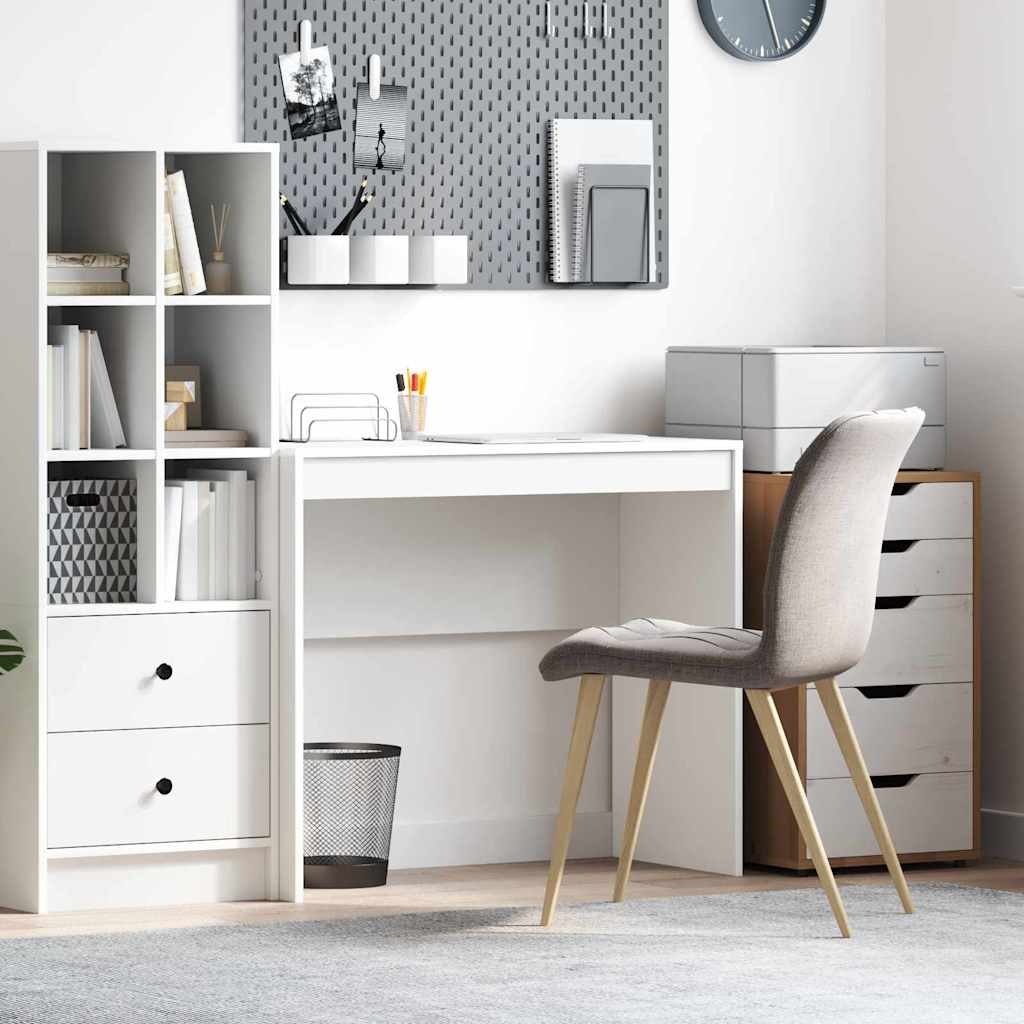 Bureau d'écriture Blanc Bois d'ingénierie Moyenne Minimaliste